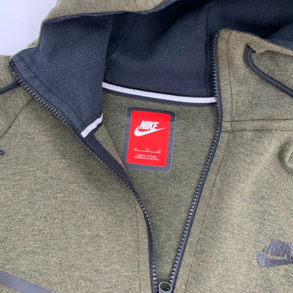 NIKE SPORTSWEAR Tech Fleece Windrunner Hoodie, Medium Olive - Sz XL - Picture 13 of 16